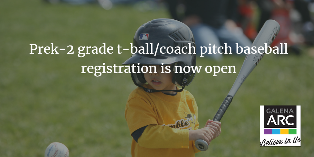 Prek-2 grade t-ball / coach pitch baseball registration is now open.